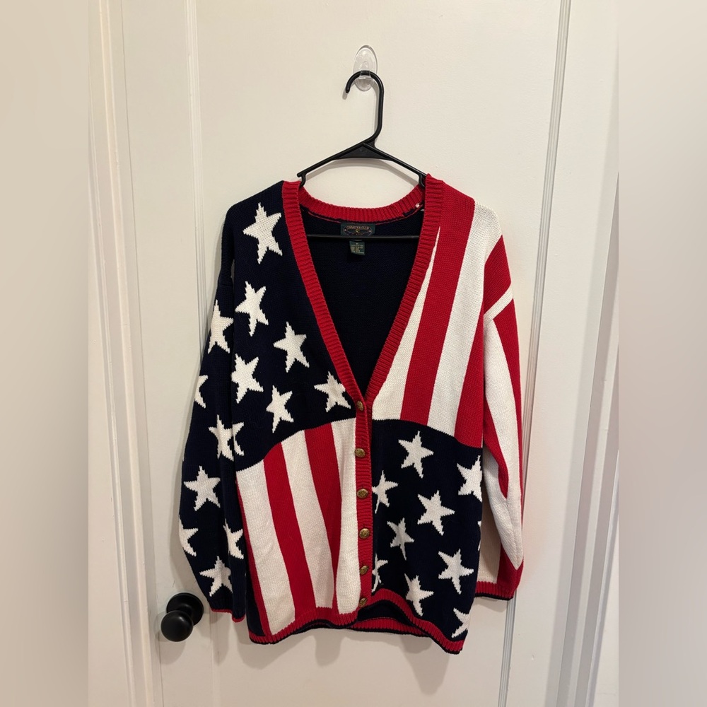 Charter Club America, 4th of July, Red, White, and Blue Cardigan
